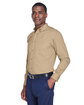 Harriton Men's Tall Easy Blend™ Long-Sleeve Twill Shirt with Stain-Release stone ModelQrt