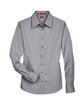 Harriton Ladies' Easy Blend™ Long-Sleeve Twill Shirt with Stain-Release DARK GREY FlatFront