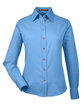 Harriton Ladies' Easy Blend™ Long-Sleeve Twill Shirt with Stain-Release lt college blue OFFront