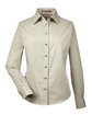 Harriton Ladies' Easy Blend™ Long-Sleeve Twill Shirt with Stain-Release creme OFFront