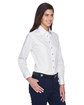 Harriton Ladies' Easy Blend™ Long-Sleeve Twill Shirt with Stain-Release white ModelQrt