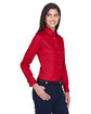 Harriton Ladies' Easy Blend™ Long-Sleeve Twill Shirt with Stain-Release red ModelQrt