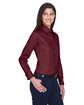 Harriton Ladies' Easy Blend™ Long-Sleeve Twill Shirt with Stain-Release wine ModelQrt