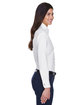 Harriton Ladies' Easy Blend™ Long-Sleeve Twill Shirt with Stain-Release white ModelSide