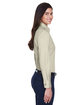 Harriton Ladies' Easy Blend™ Long-Sleeve Twill Shirt with Stain-Release creme ModelSide