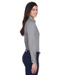 Harriton Ladies' Easy Blend™ Long-Sleeve Twill Shirt with Stain-Release DARK GREY ModelSide