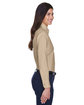 Harriton Ladies' Easy Blend™ Long-Sleeve Twill Shirt with Stain-Release stone ModelSide