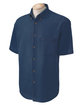 Harriton Men's 6.5 oz. Short-Sleeve Denim Shirt dark denim OFFront