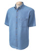 Harriton Men's 6.5 oz. Short-Sleeve Denim Shirt light denim OFFront