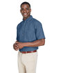 Harriton Men's 6.5 oz. Short-Sleeve Denim Shirt light denim ModelQrt