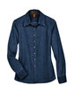Harriton Ladies' 6.5 oz. Long-Sleeve Denim Shirt DARK DENIM FlatFront
