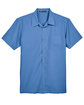Harriton Men's Barbados Textured Camp Shirt POOL BLUE FlatFront