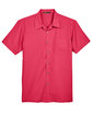 Harriton Men's Barbados Textured Camp Shirt PARROT RED FlatFront