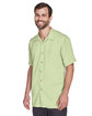 Harriton Men's Bahama Cord Camp Shirt green mist ModelQrt