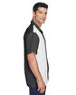 Harriton Men's Two-Tone Camp Shirt black/ creme ModelSide