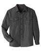 Harriton Men's Key West Long-Sleeve Performance Staff Shirt dark charcoal FlatFront