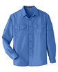 Harriton Men's Key West Long-Sleeve Performance Staff Shirt pool blue FlatFront