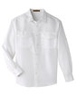 Harriton Men's Key West Long-Sleeve Performance Staff Shirt white FlatFront