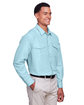 Harriton Men's Key West Long-Sleeve Performance Staff Shirt cloud blue ModelQrt