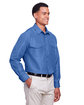 Harriton Men's Key West Long-Sleeve Performance Staff Shirt pool blue ModelQrt