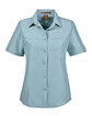 Harriton Ladies' Key West Short-Sleeve Performance Staff Shirt cloud blue OFFront