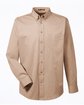 Harriton Men's Foundation 100% Cotton Long-Sleeve Twill Shirt with Teflon™ khaki OFFront