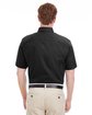 Harriton Men's Foundation 100% Cotton Short-Sleeve Twill Shirt with Teflon™ black ModelBack