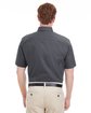 Harriton Men's Foundation 100% Cotton Short-Sleeve Twill Shirt with Teflon™ dark charcoal ModelBack