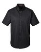 Harriton Men's Foundation 100% Cotton Short-Sleeve Twill Shirt with Teflon™ black OFFront