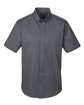 Harriton Men's Foundation 100% Cotton Short-Sleeve Twill Shirt with Teflon™ dark charcoal OFFront