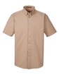 Harriton Men's Foundation 100% Cotton Short-Sleeve Twill Shirt with Teflon™ khaki OFFront