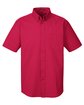 Harriton Men's Foundation 100% Cotton Short-Sleeve Twill Shirt with Teflon™ red OFFront