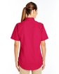 Harriton Ladies' Foundation 100% Cotton Short-Sleeve Twill Shirt with Teflon™ red ModelBack