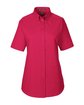 Harriton Ladies' Foundation 100% Cotton Short-Sleeve Twill Shirt with Teflon™ red OFFront