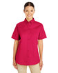Harriton Ladies' Foundation 100% Cotton Short-Sleeve Twill Shirt with Teflon™  