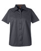 Harriton Ladies' Advantage IL Short-Sleeve Work Shirt dark charcoal OFFront