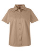 Harriton Ladies' Advantage IL Short-Sleeve Work Shirt khaki OFFront