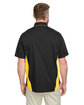 Harriton Men's Flash IL Colorblock Short Sleeve Shirt black/ snry yllw ModelBack