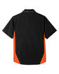 Harriton Men's Flash IL Colorblock Short Sleeve Shirt black/ tm orange FlatBack