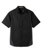 Harriton Men's Flash IL Colorblock Short Sleeve Shirt black/ dk charcl FlatFront