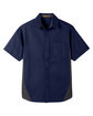 Harriton Men's Flash IL Colorblock Short Sleeve Shirt dk navy/ dk chrc FlatFront