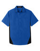 Harriton Men's Flash IL Colorblock Short Sleeve Shirt tr royal/ black FlatFront