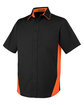 Harriton Men's Flash IL Colorblock Short Sleeve Shirt black/ tm orange OFQrt
