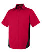 Harriton Men's Flash IL Colorblock Short Sleeve Shirt red/ black OFQrt