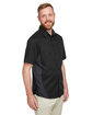 Harriton Men's Flash IL Colorblock Short Sleeve Shirt black/ dk charcl ModelQrt
