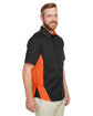Harriton Men's Flash IL Colorblock Short Sleeve Shirt black/ tm orange ModelQrt