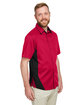 Harriton Men's Flash IL Colorblock Short Sleeve Shirt red/ black ModelQrt