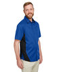 Harriton Men's Flash IL Colorblock Short Sleeve Shirt tr royal/ black ModelQrt