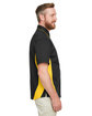 Harriton Men's Flash IL Colorblock Short Sleeve Shirt black/ snry yllw ModelSide