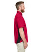Harriton Men's Flash IL Colorblock Short Sleeve Shirt red/ black ModelSide